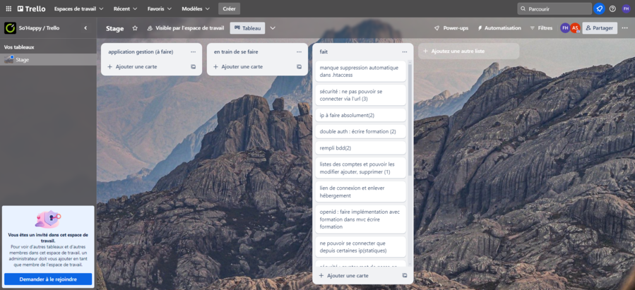 Trello du stage 2