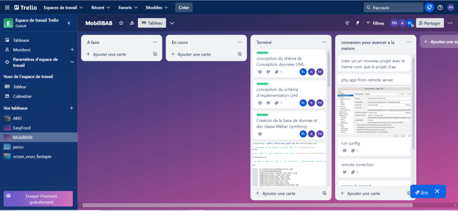 trello du projet symfony N°1